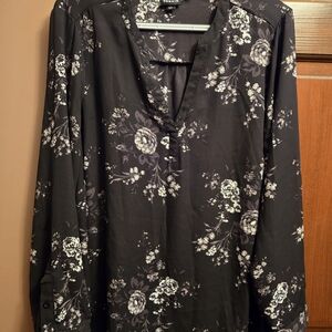 Torrid Black Floral Blouse